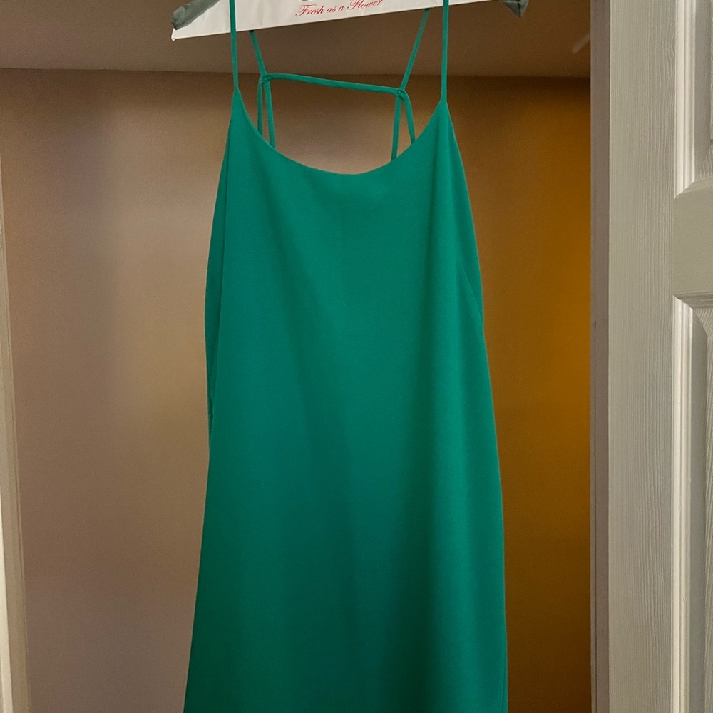 Jade green Mini dress by Felicity & Coco with unique strap design size L